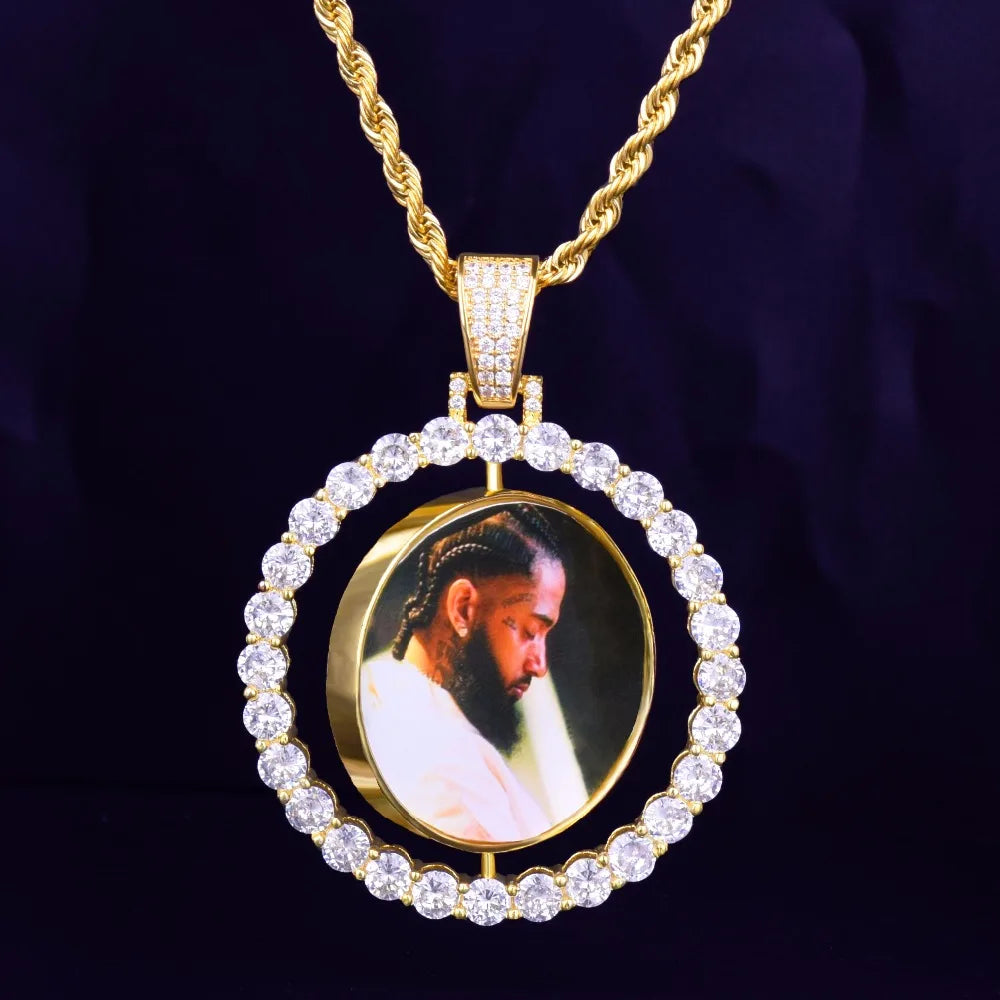 Bling "Spinning Medaillon" Custom Photo