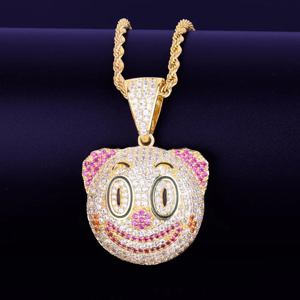 Bling "Clown Emoji" Pendant