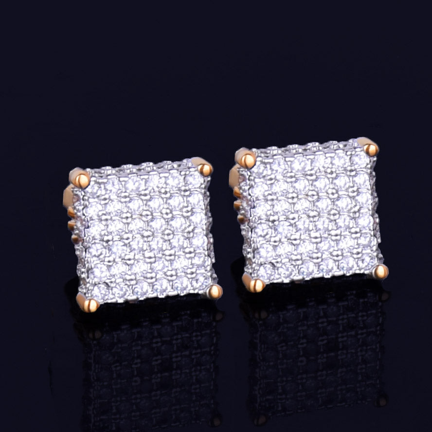 Bling "Small Square" Stud Earring 8mm