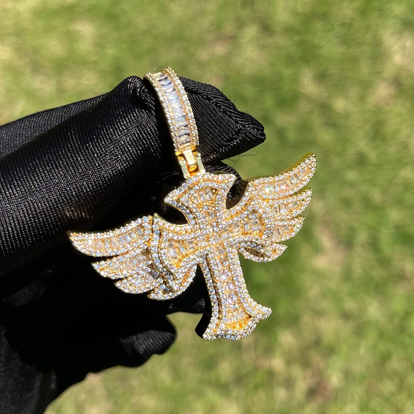 Bling "Winged Cross" Pendant
