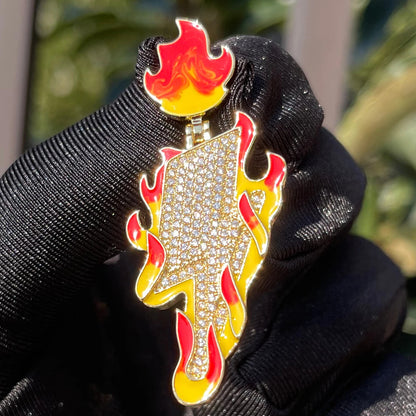 Bling "Snow & Fire Lightning" Pendant