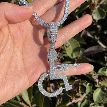 Bling "Wheelchair Shooter" Pendant