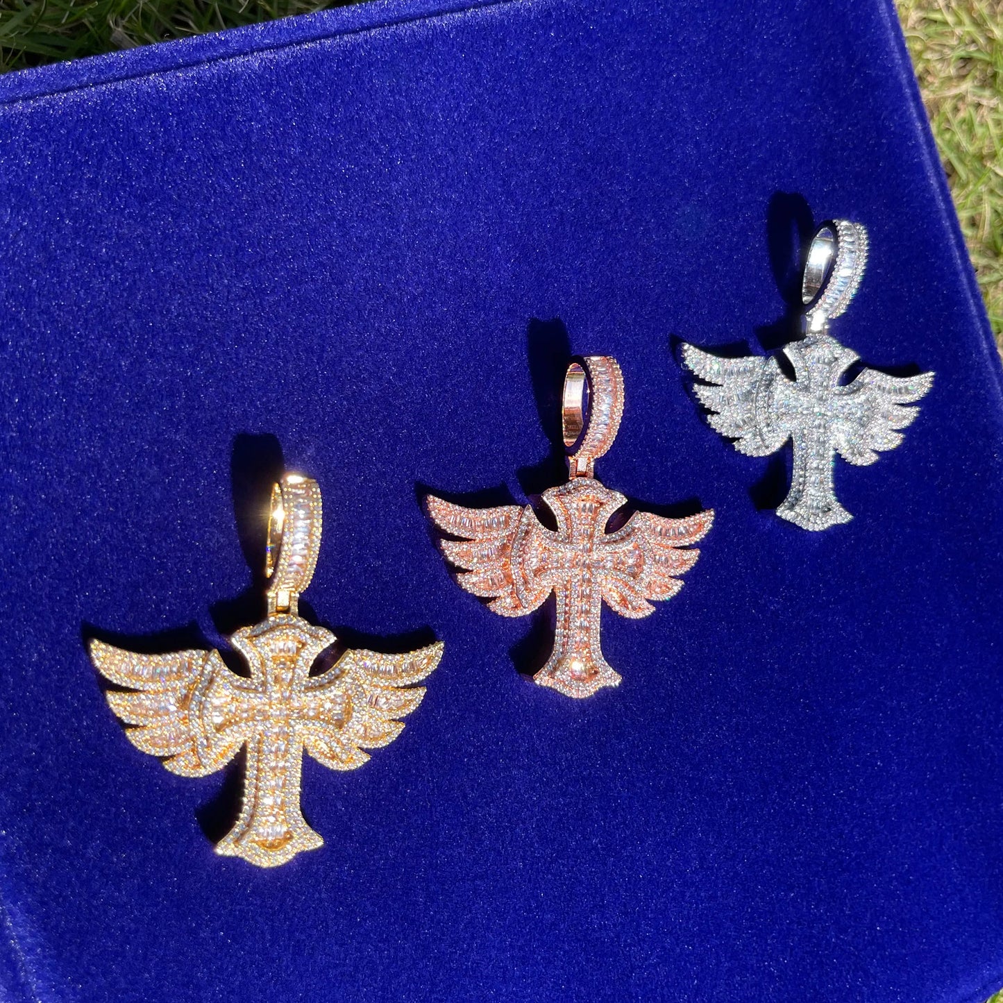 Bling "Winged Cross" Pendant