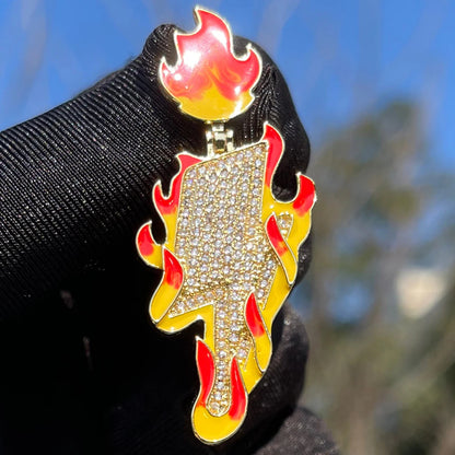 Bling "Snow & Fire Lightning" Pendant