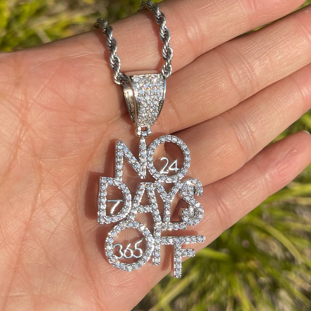 Bling "No Days Off" Pendant