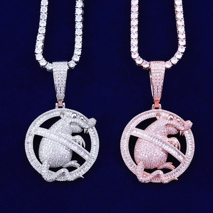 Bling "No Rats Allowed" Pendant