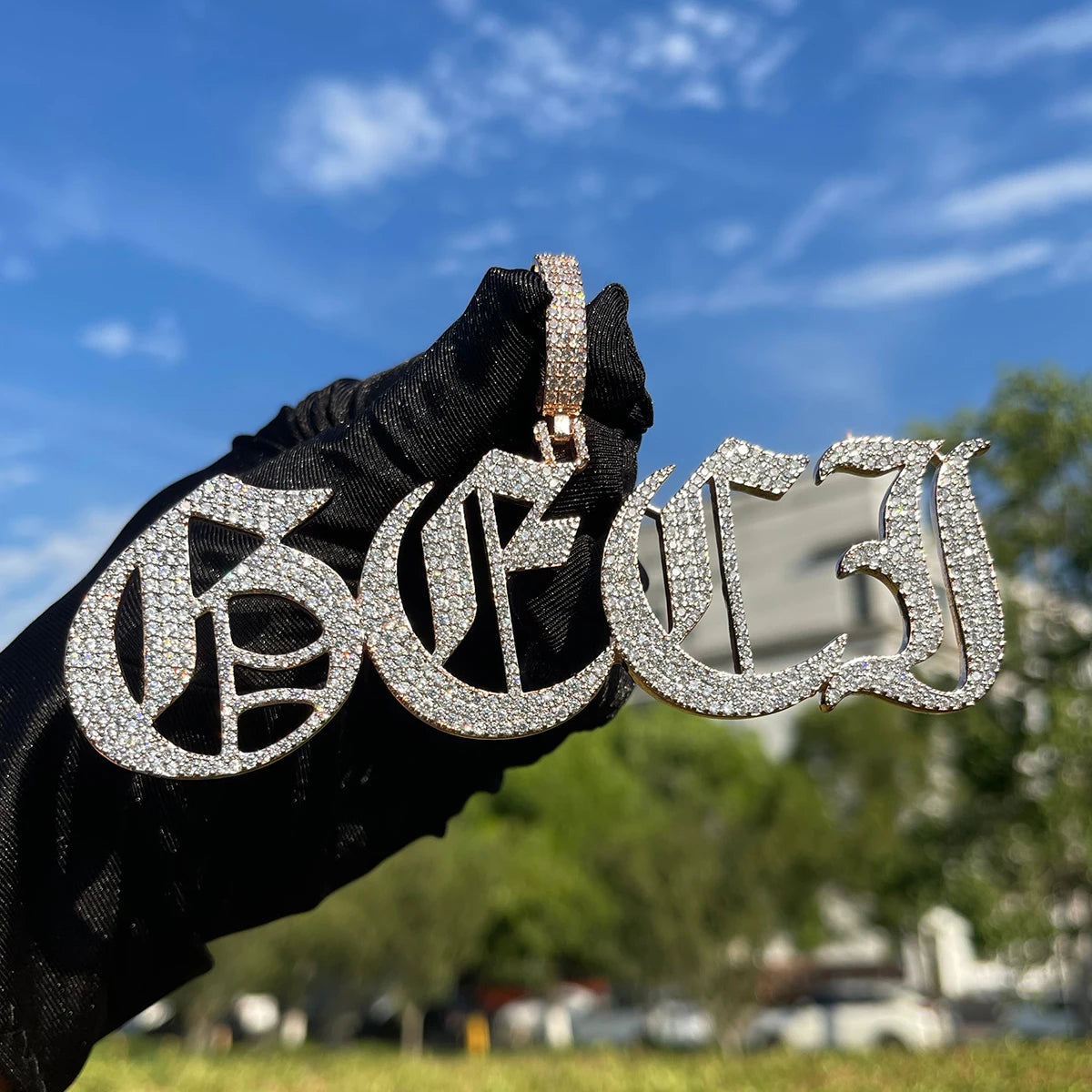 Bling "Old English" Custom Pendant