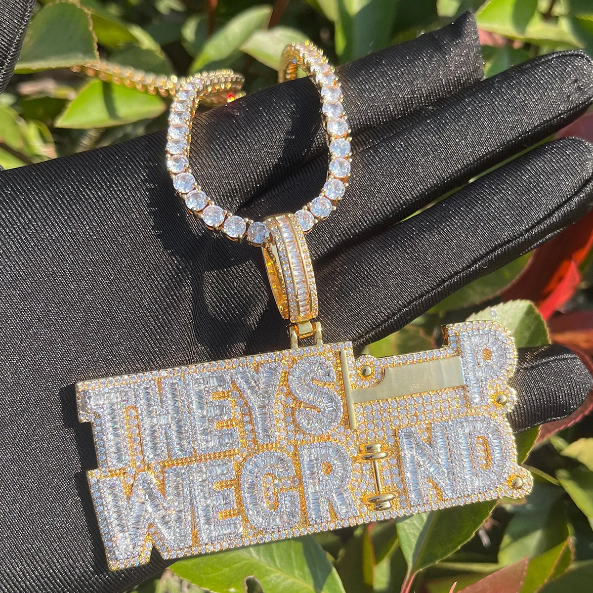 Bling "They Sleep We Grind" Pendant