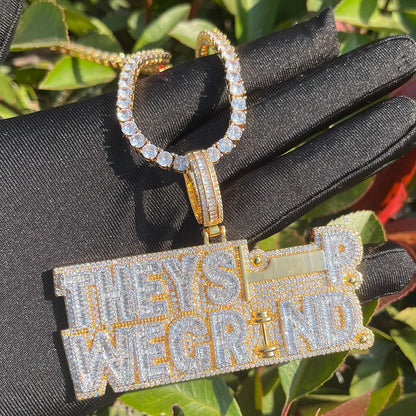 Bling "They Sleep We Grind" Pendant