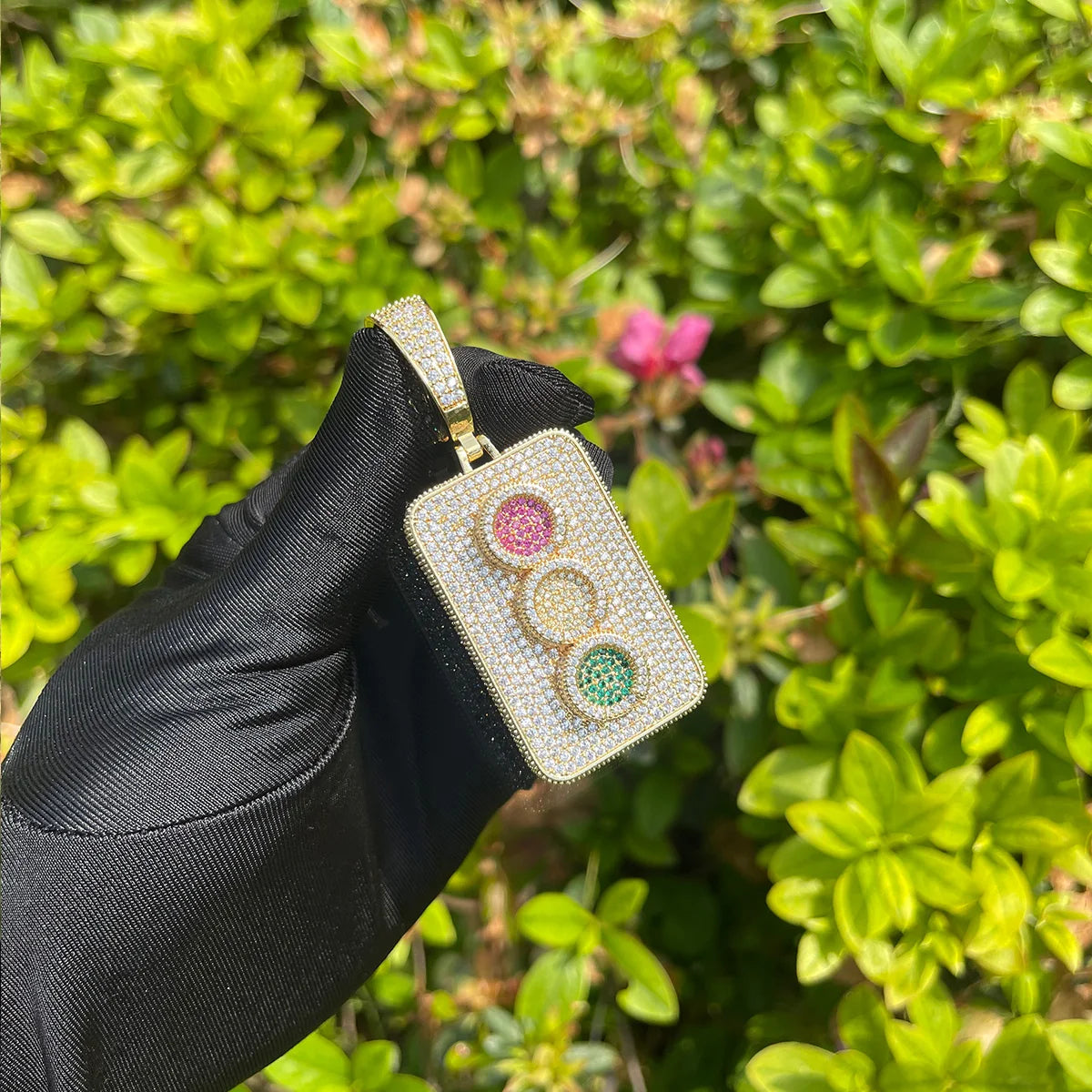 Bling "Traffic Light" Pendant
