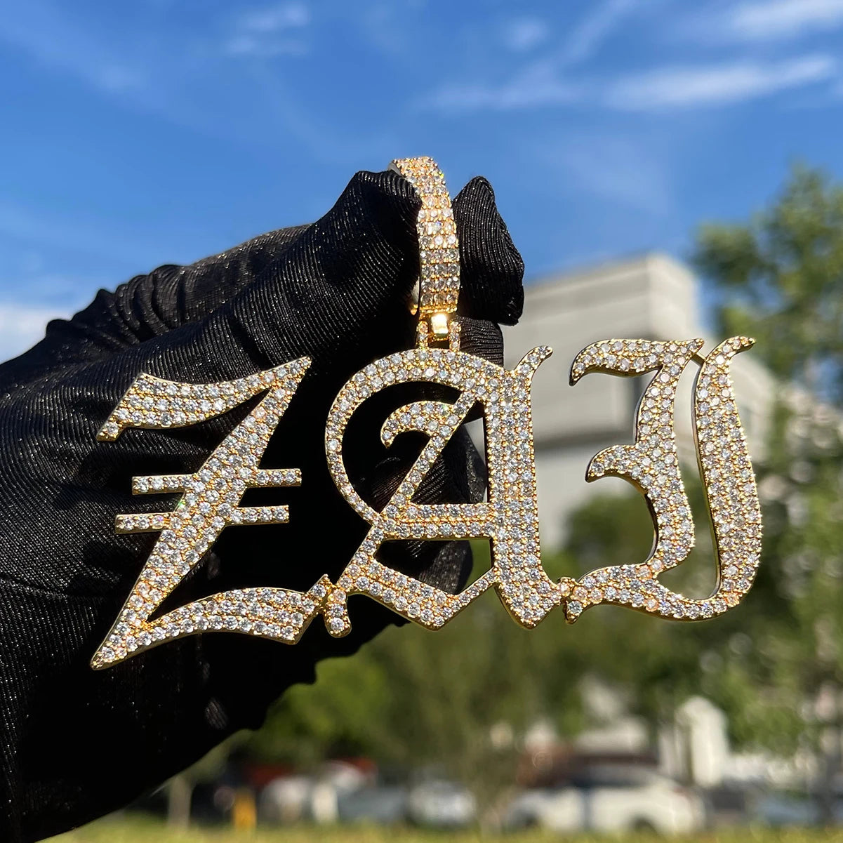 Bling "Old English" Custom Pendant