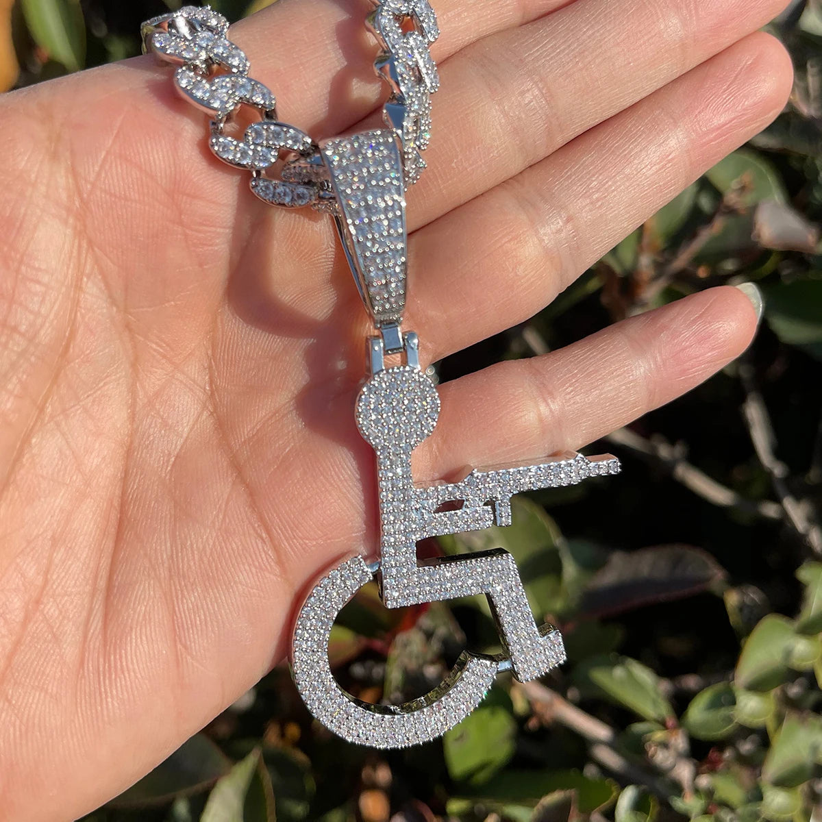 Bling "Wheelchair Shooter" Pendant
