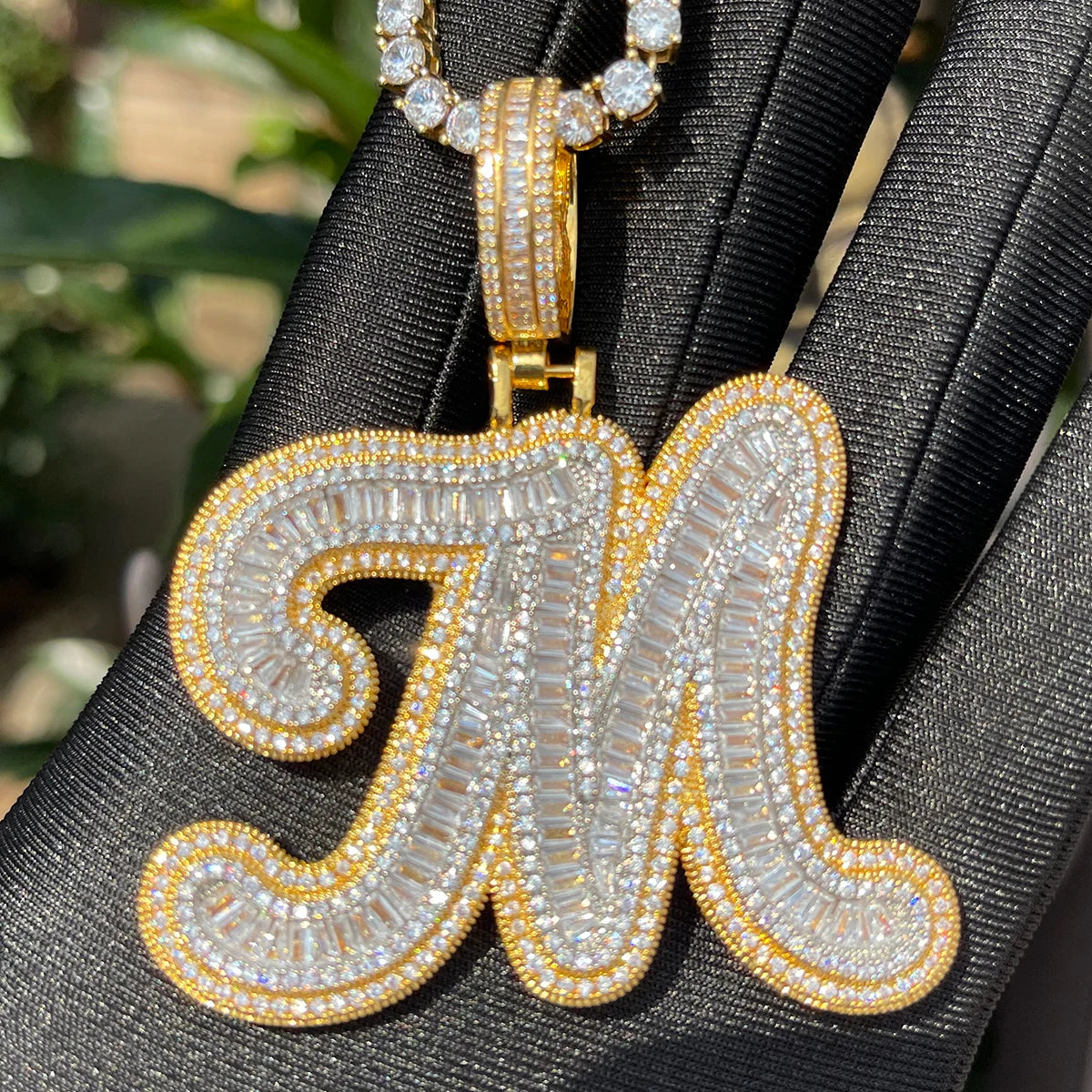 Bling "Baguette Initial" Custom Pendant