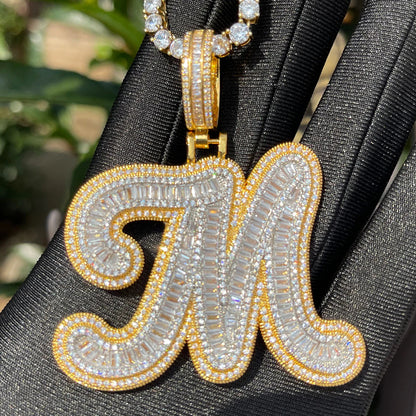 Bling "Baguette Initial" Custom Pendant