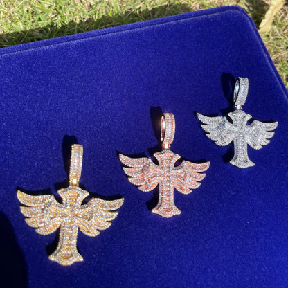 Bling "Winged Cross" Pendant