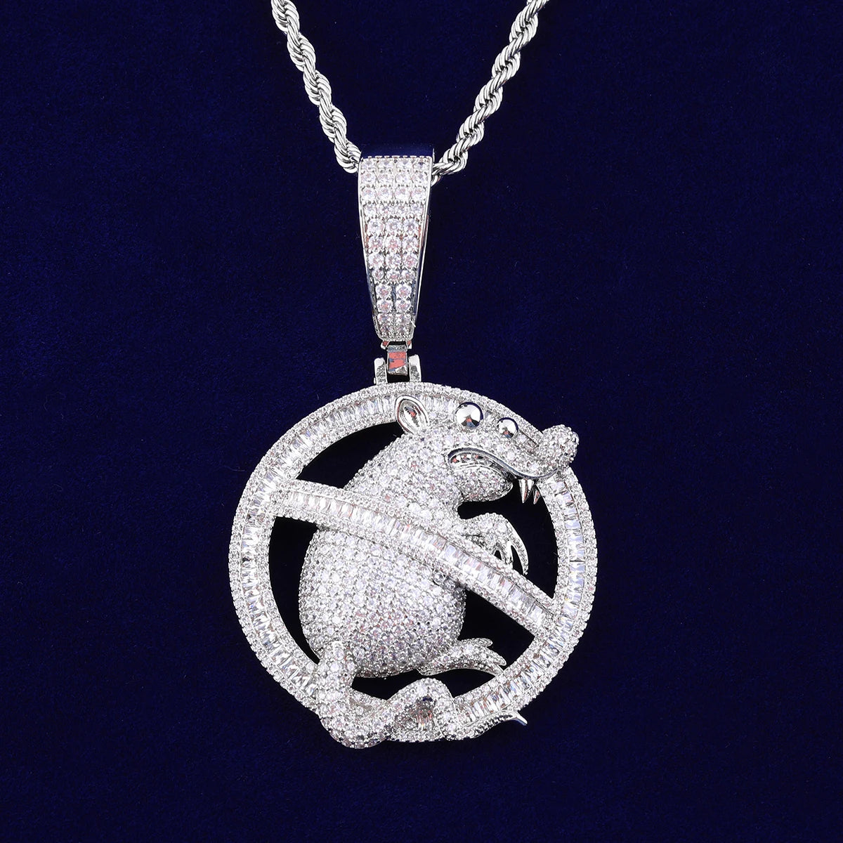 Bling "No Rats Allowed" Pendant