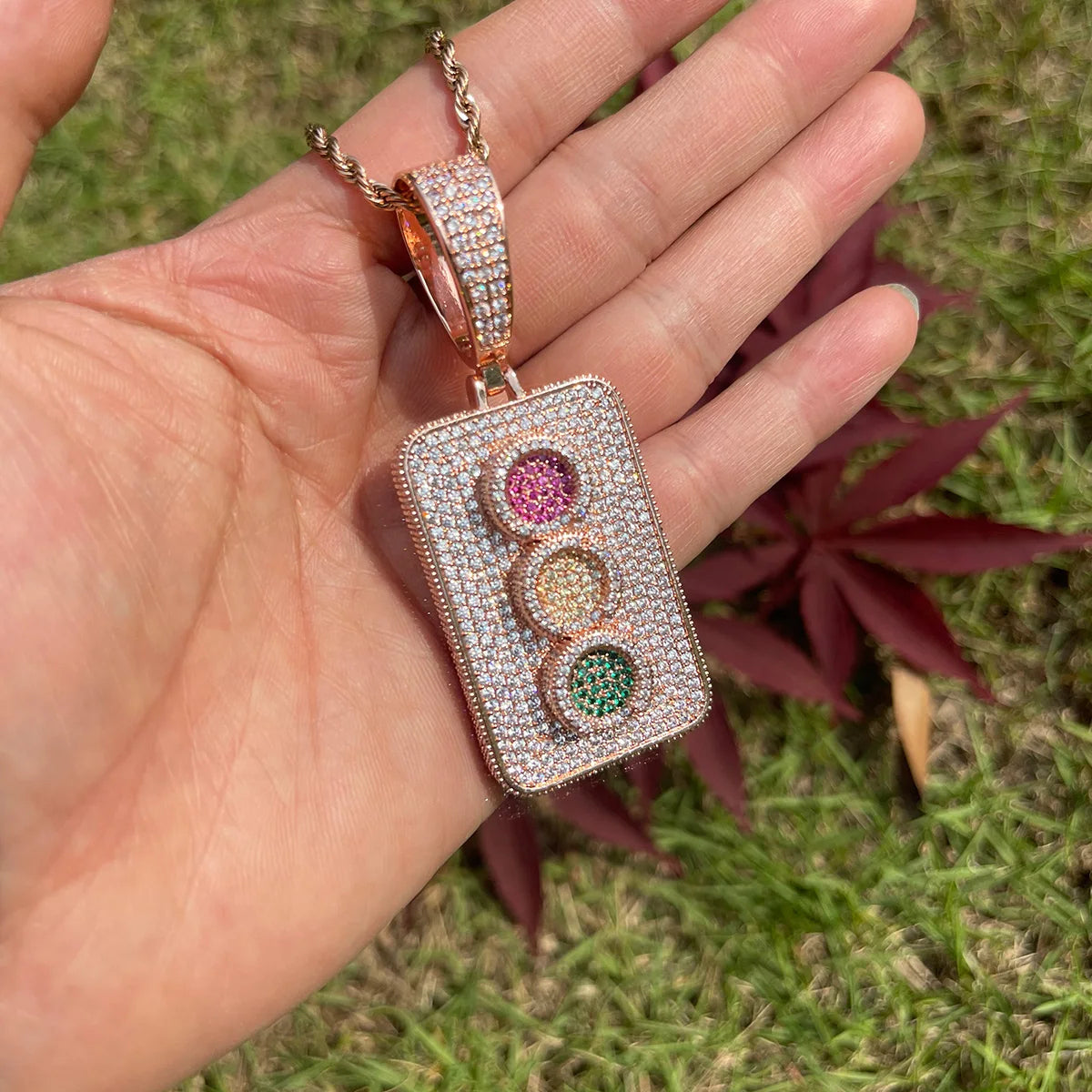 Bling "Traffic Light" Pendant