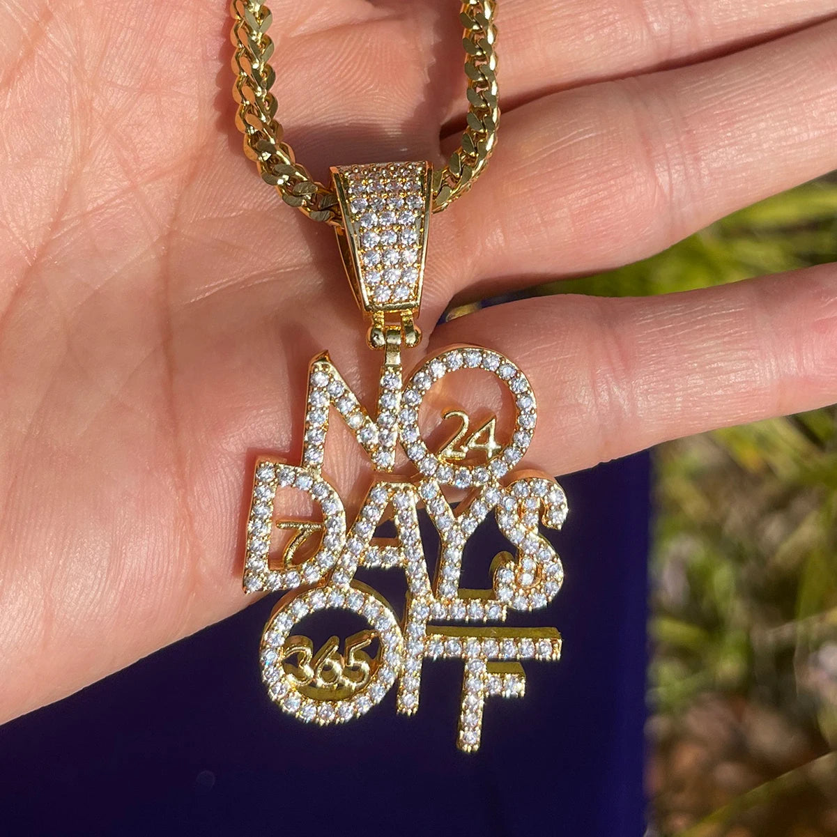 Bling "No Days Off" Pendant