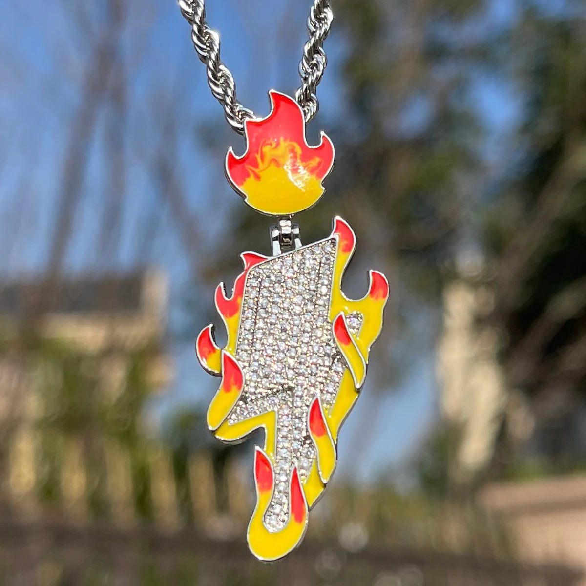 Bling "Snow & Fire Lightning" Pendant