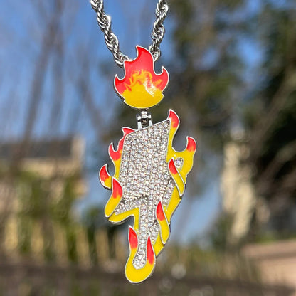 Bling "Snow & Fire Lightning" Pendant