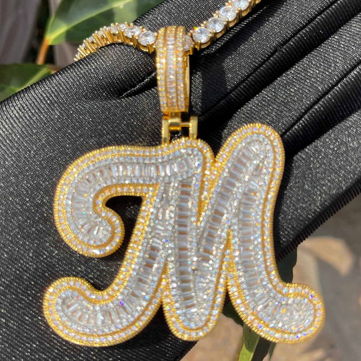 Bling "Baguette Initial" Custom Pendant