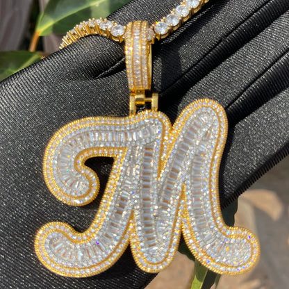 Bling "Baguette Initial" Custom Pendant