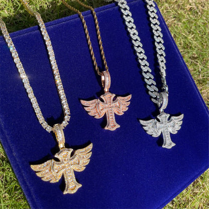 Bling "Winged Cross" Pendant