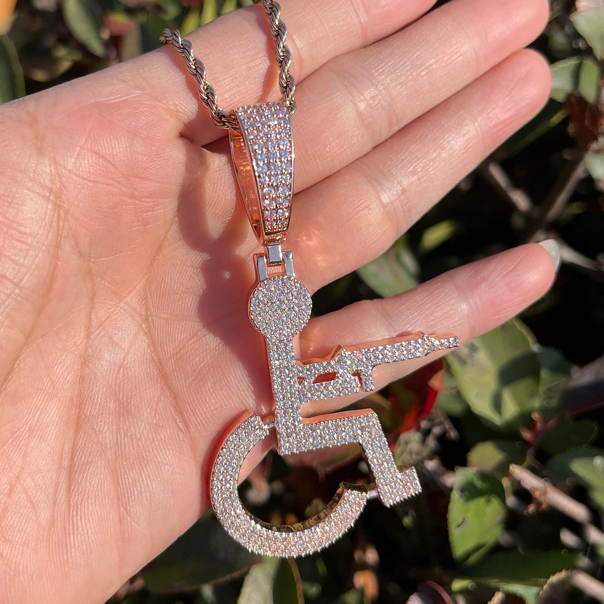 Bling "Wheelchair Shooter" Pendant