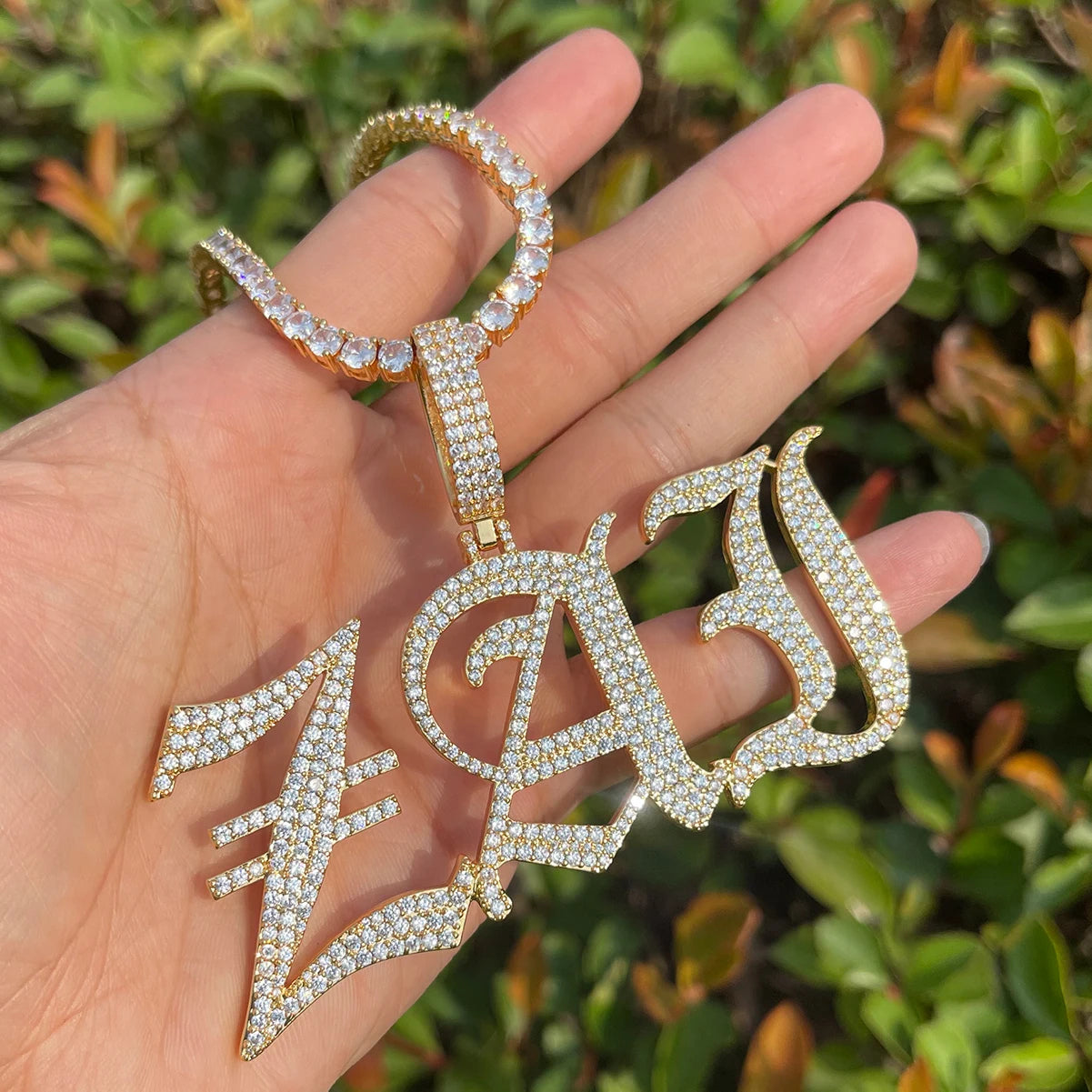 Bling "Old English" Custom Pendant