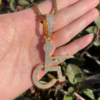 Bling "Wheelchair Shooter" Pendant