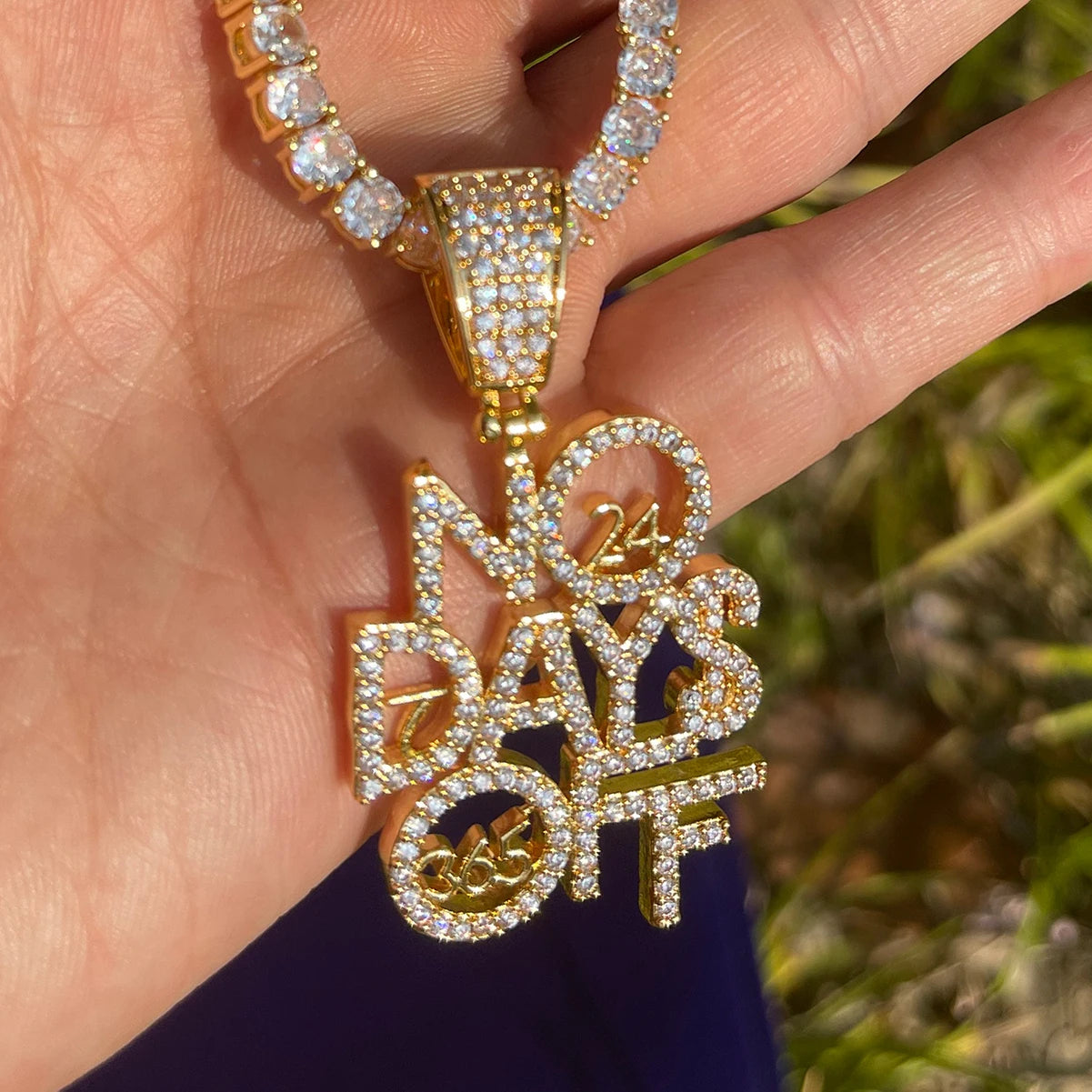 Bling "No Days Off" Pendant