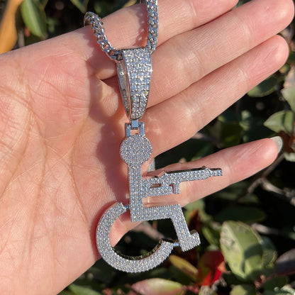 Bling "Wheelchair Shooter" Pendant