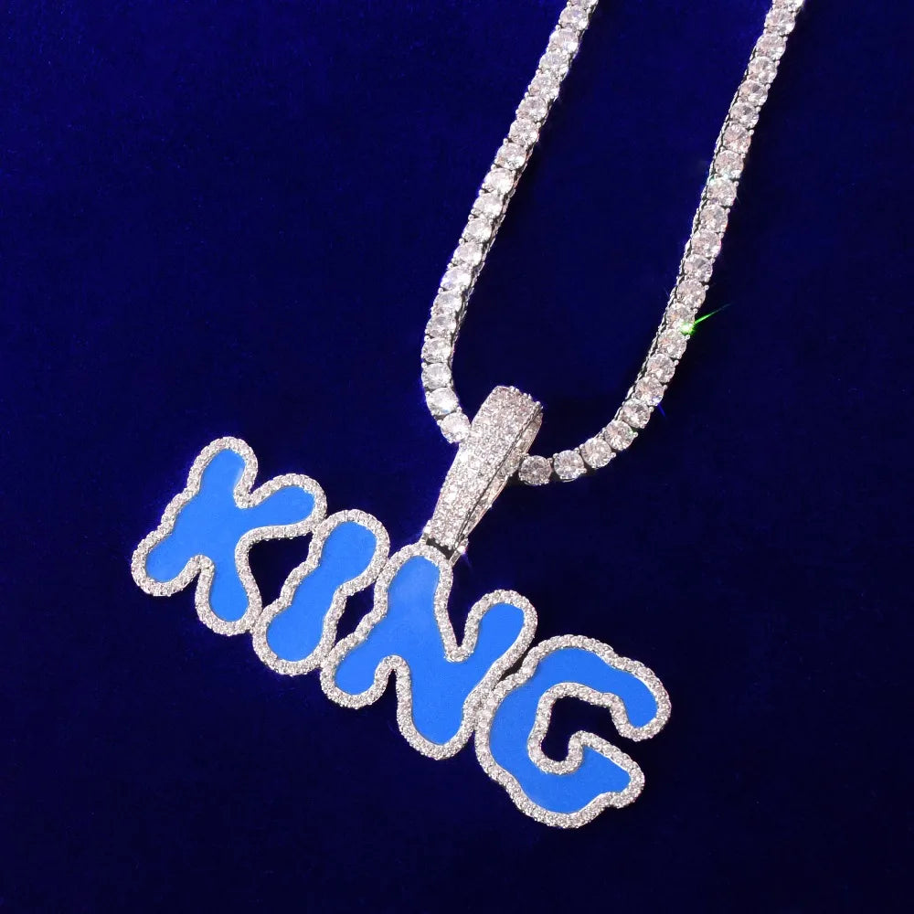 Bling "Blue Cloud" Custom Pendant