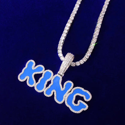 Bling "Blue Cloud" Custom Pendant
