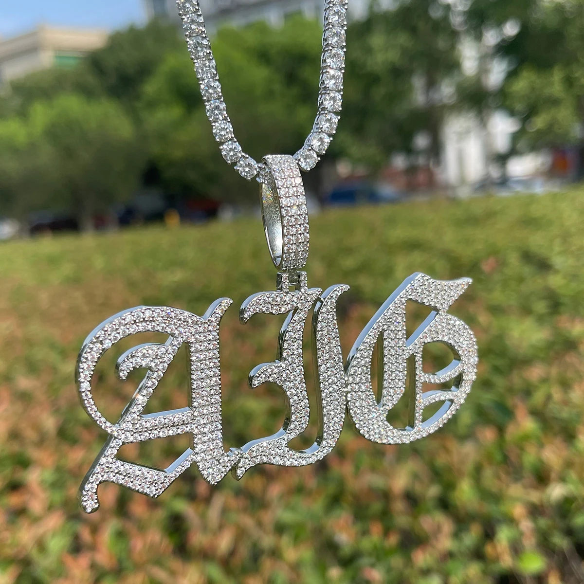Bling "Old English" Custom Pendant
