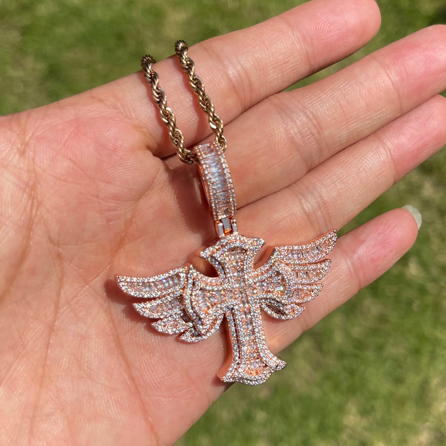 Bling "Winged Cross" Pendant