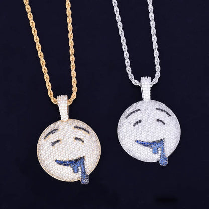 Bling "Drool Emoji" Pendant