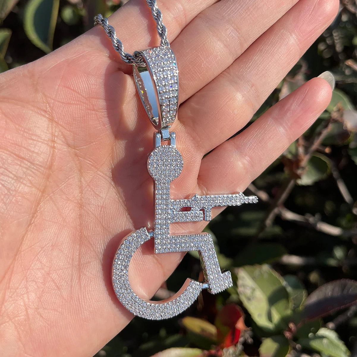 Bling "Wheelchair Shooter" Pendant