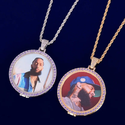 Bling "Purple Medaillon" Custom Photo