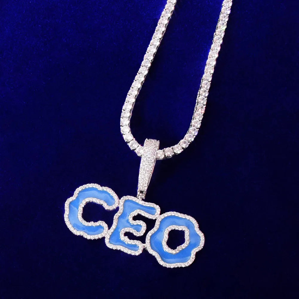 Bling "Blue Cloud" Custom Pendant