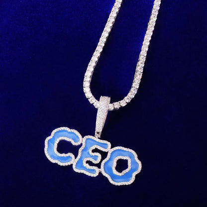 Bling "Blue Cloud" Custom Pendant