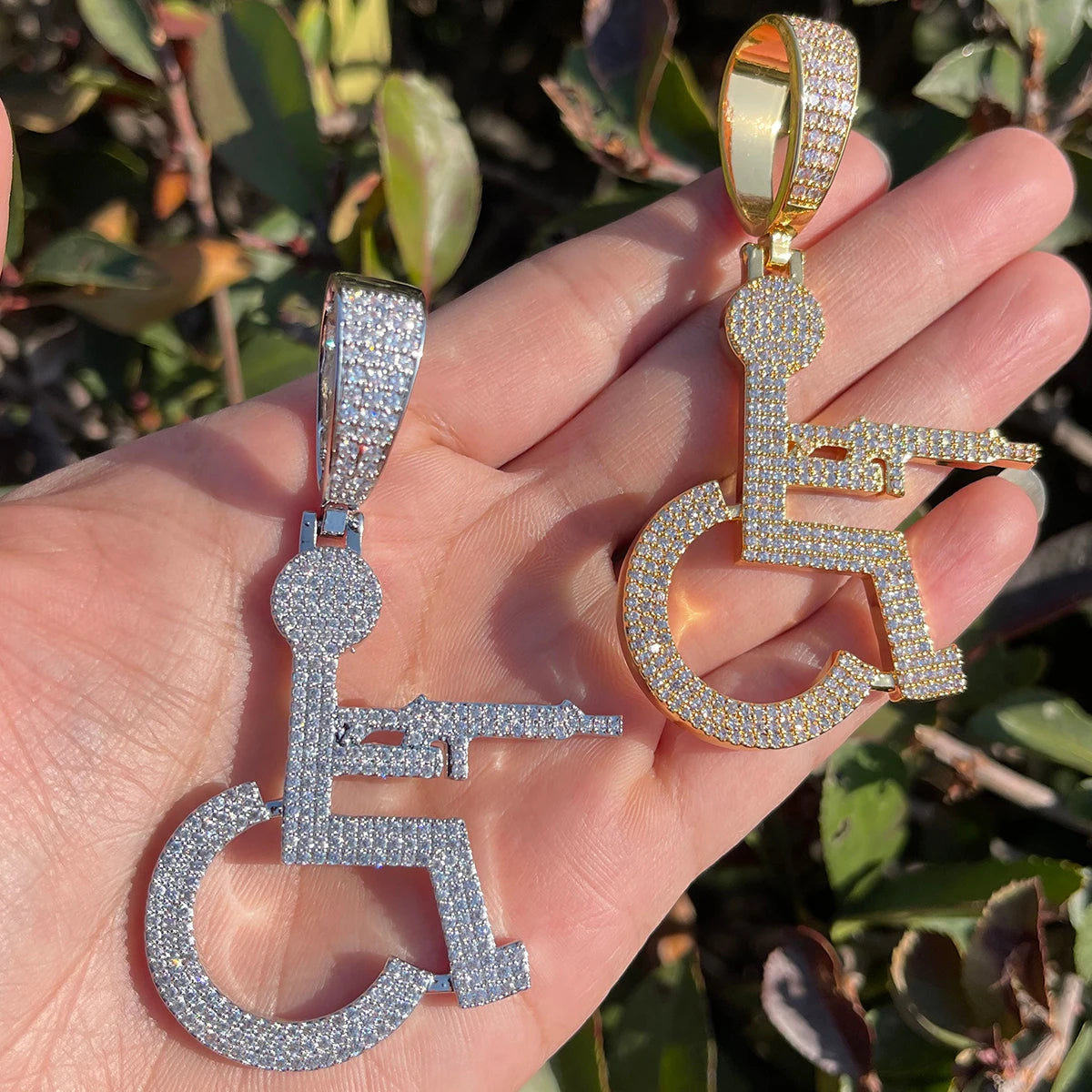 Bling "Wheelchair Shooter" Pendant