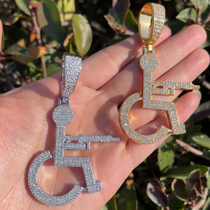 Bling "Wheelchair Shooter" Pendant