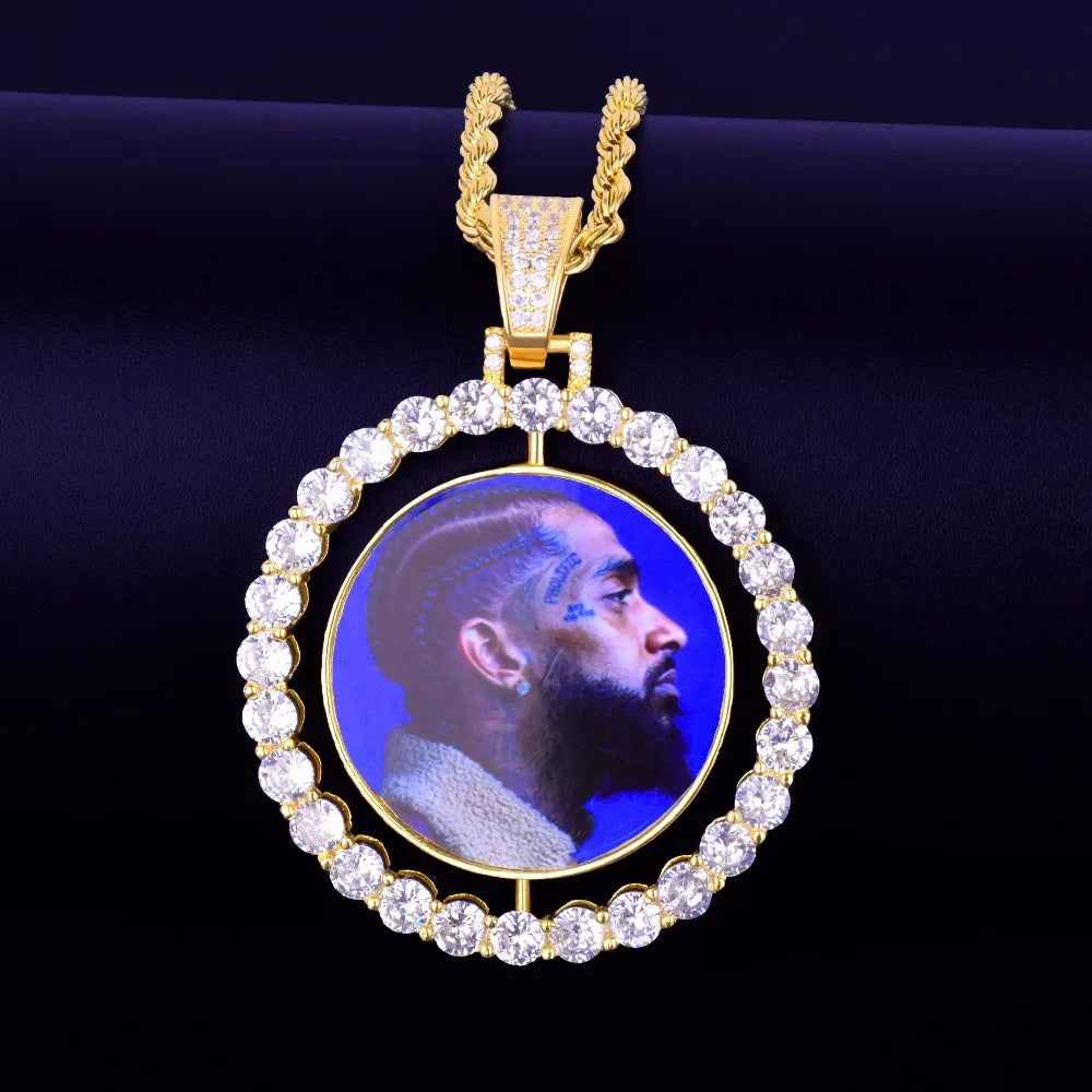 Bling "Spinning Medaillon" Custom Photo