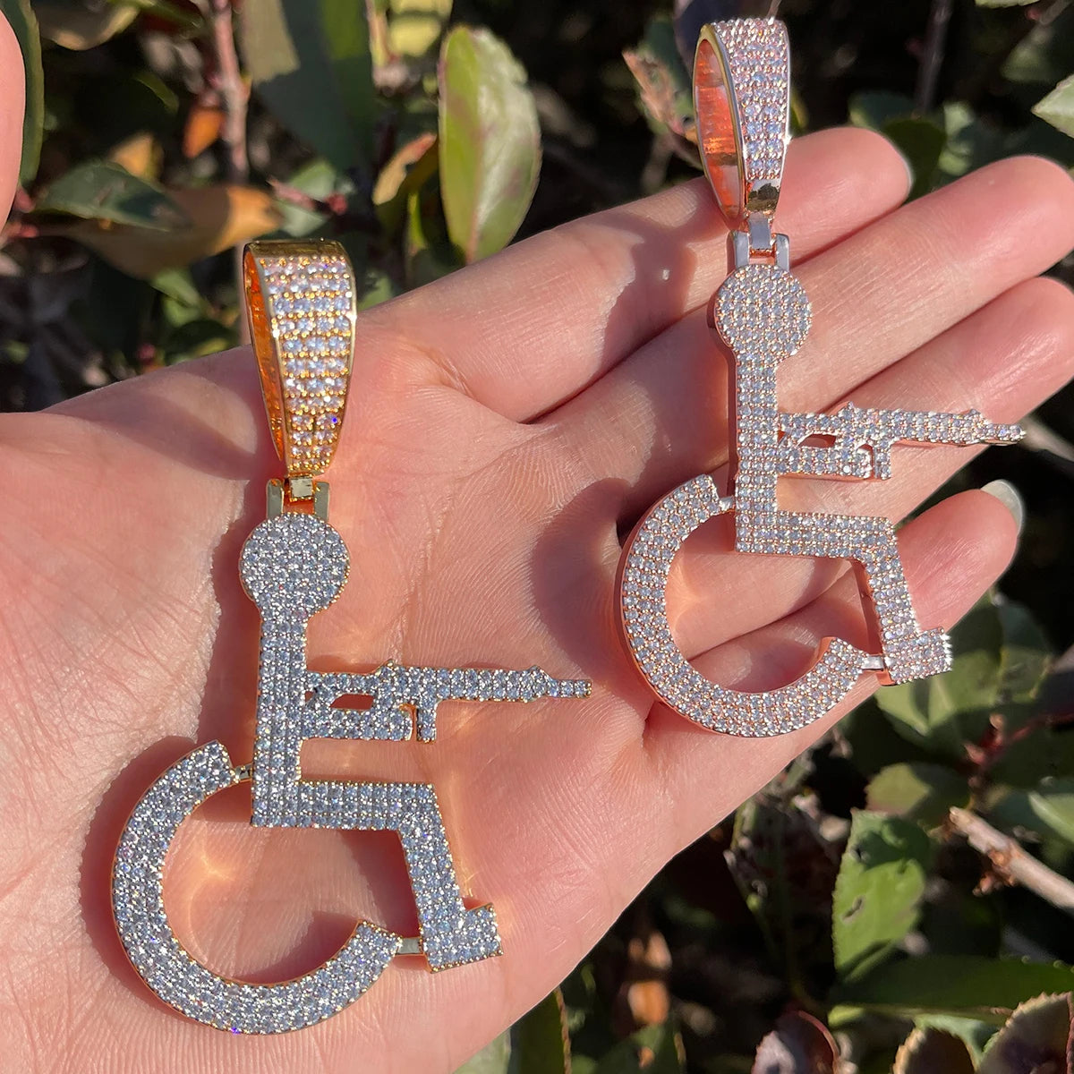 Bling "Wheelchair Shooter" Pendant