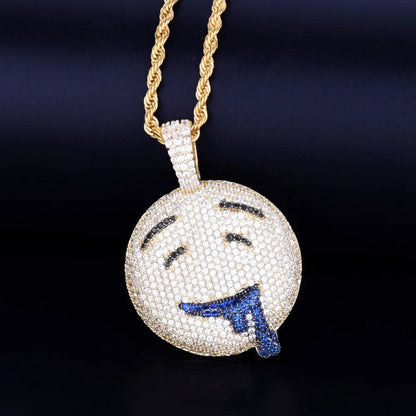 Bling "Drool Emoji" Pendant