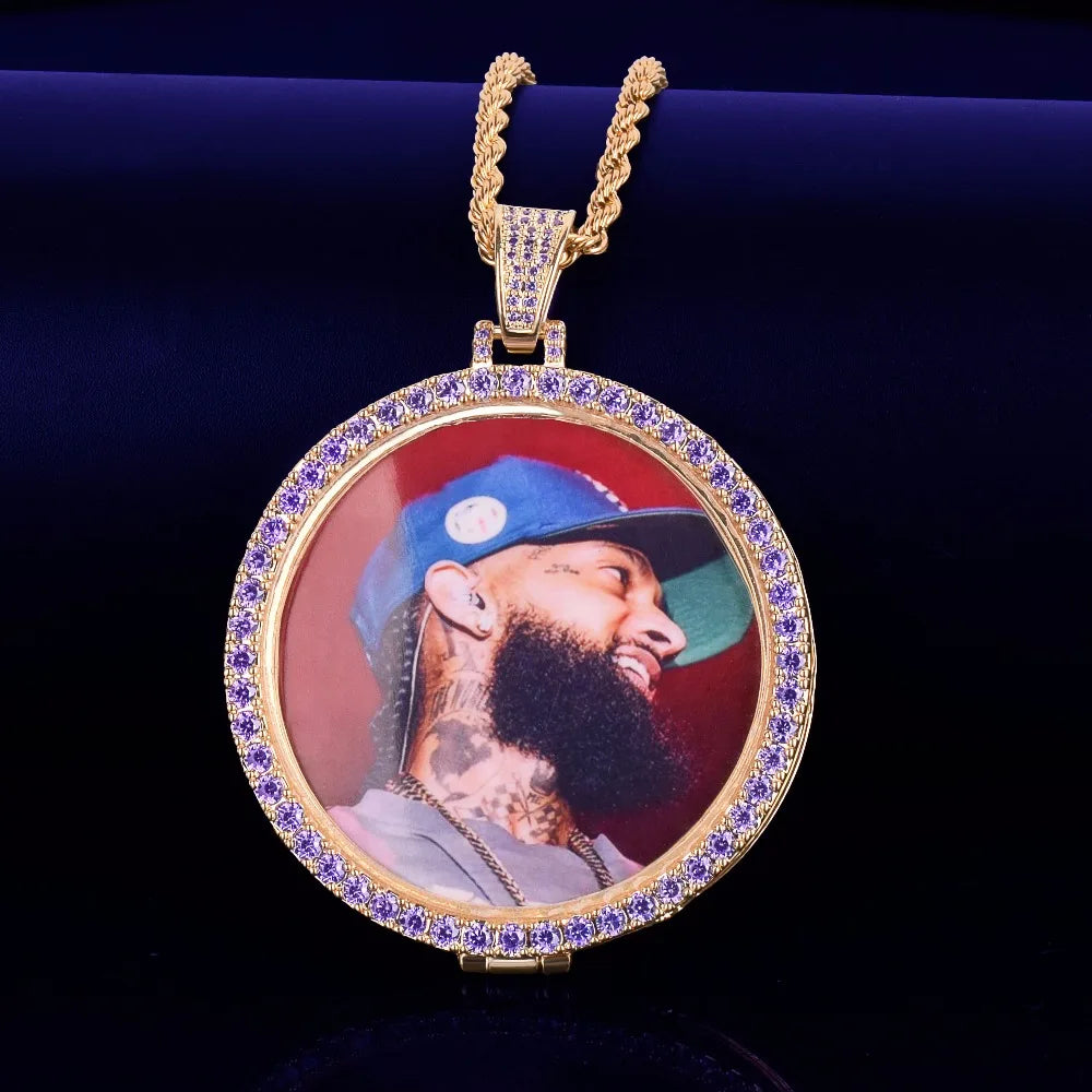 Bling "Purple Medaillon" Custom Photo