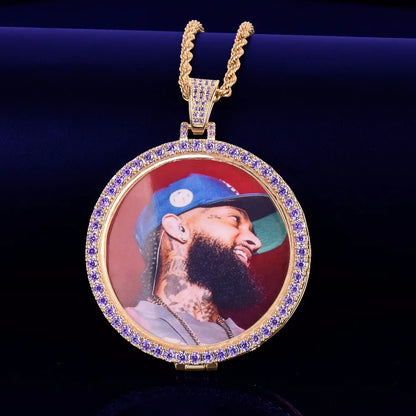 Bling "Purple Medaillon" Custom Photo