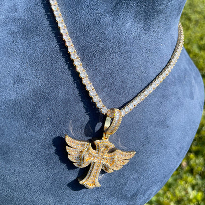 Bling "Winged Cross" Pendant
