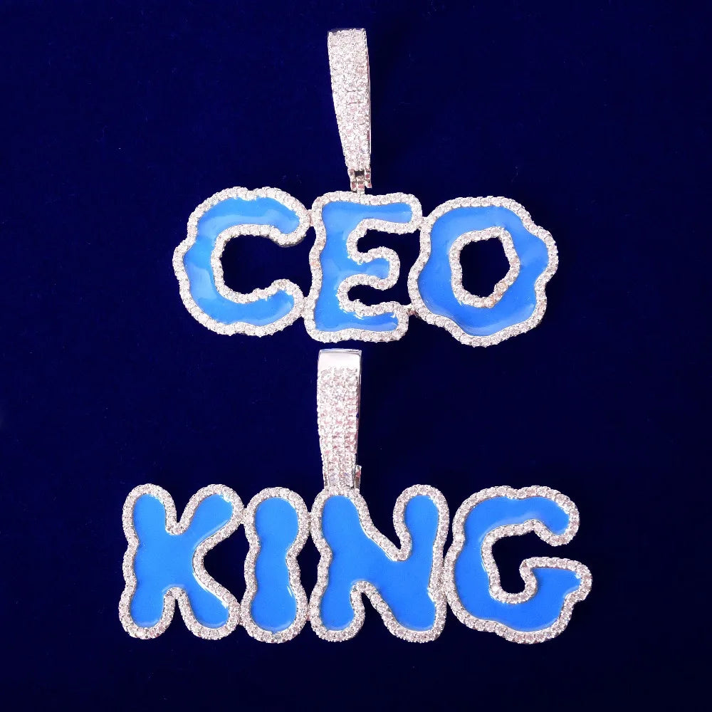 Bling "Blue Cloud" Custom Pendant